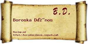 Boroska Dános névjegykártya